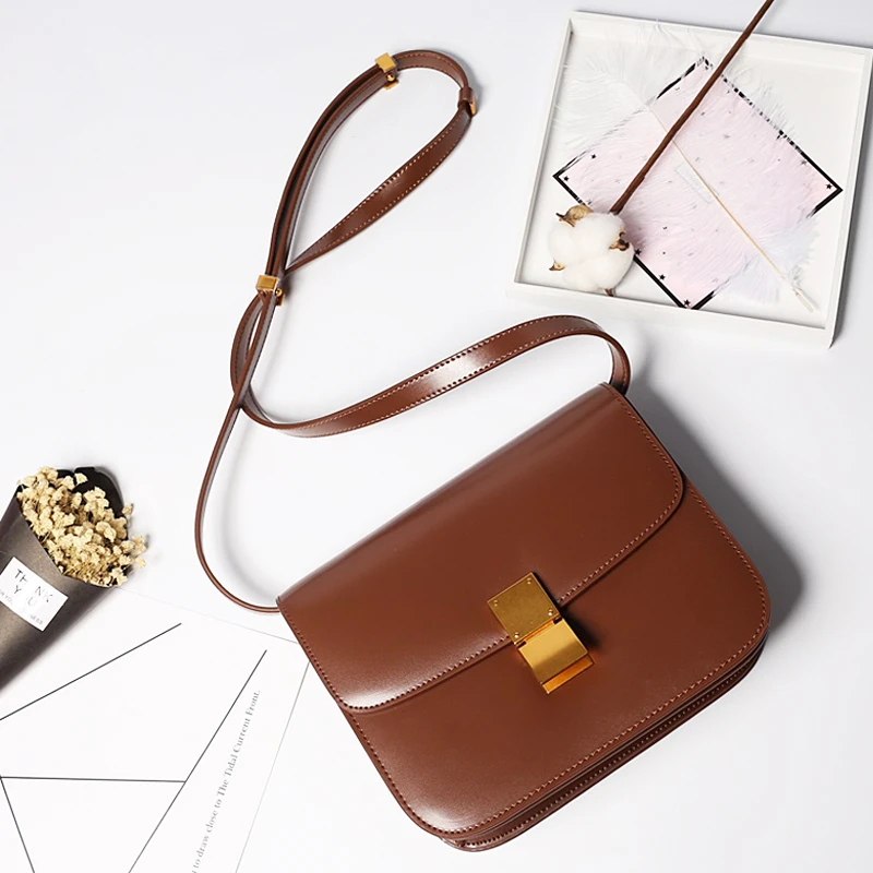 

Classic Design Real Leather Vintage Buckles Casual Women's Crossbody Messenger Bag Female Purse Shoulder Bag Bolsa Designer Bag