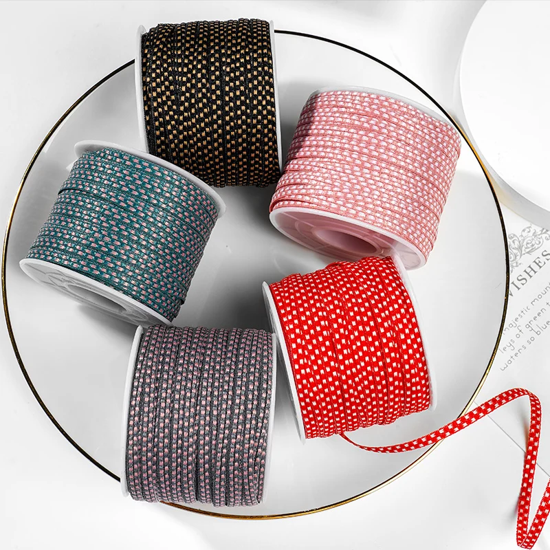 

45 м/лот 3 мм двухцветная Полиэстеровая Перемычка лента для выпечки торта упаковка декоративная лента «сделай сам» Ручная работа головные уб...