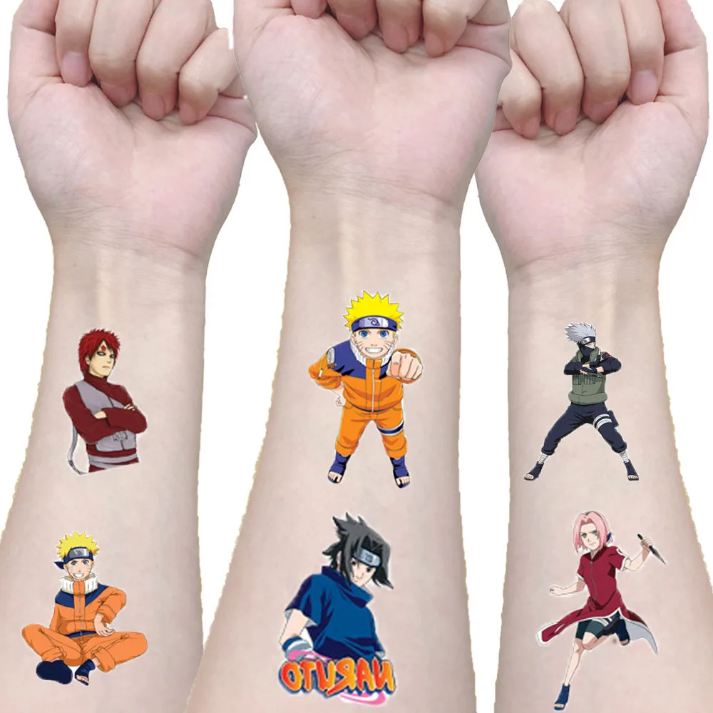 

1Pcs Anime Naruto Tattoo Stickers Uzumaki Sasuke Sakura Waterproof Cartoon Decals Girl Children Boy Birthday Gifts Kids Toys