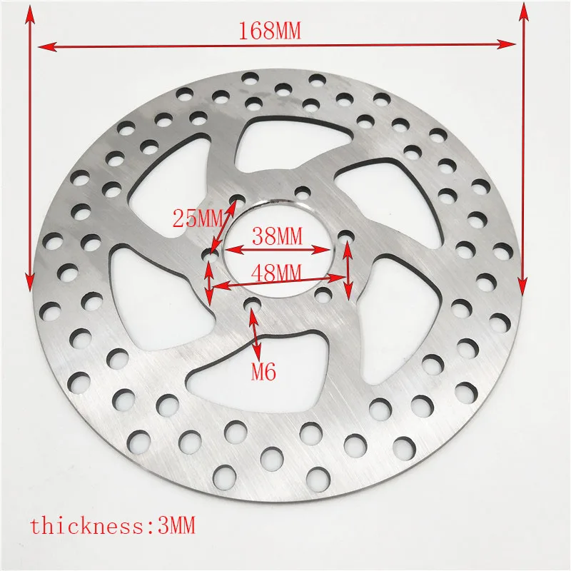 

Disc Brake Plate DISC 168mm 38mm with 6 Mounting Hole for Electric Scooter e-Bike electric Harley