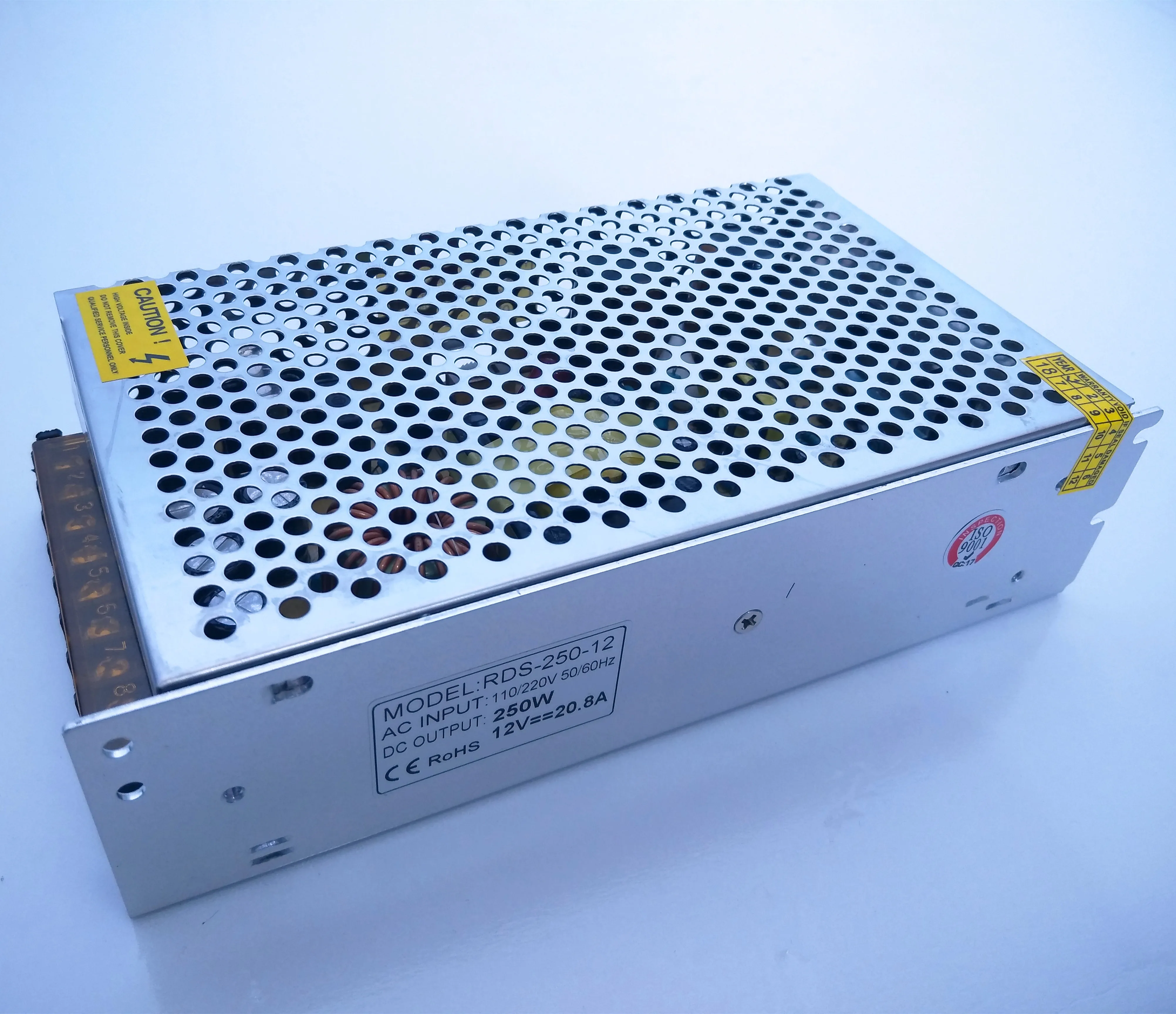 

12V/250W 24V/250W switch mode power supply,size:200*110*50mm;100V-264V/AC input;IP20,indoor use