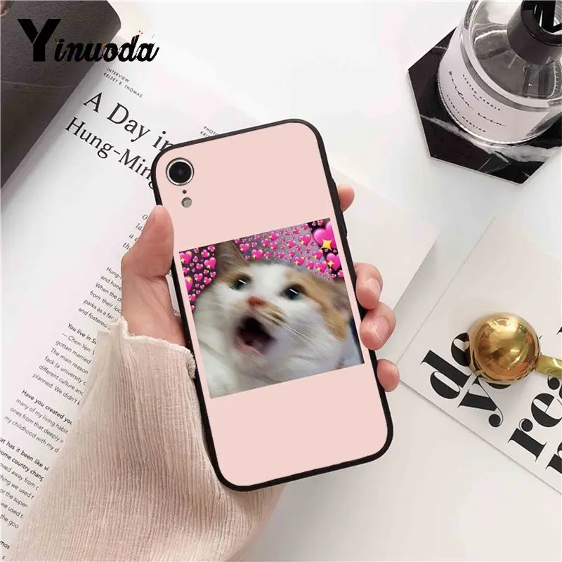 Yinuoda забавная для кошек собак настроение черный мягкий чехол телефона iPhone 11 pro XS MAX
