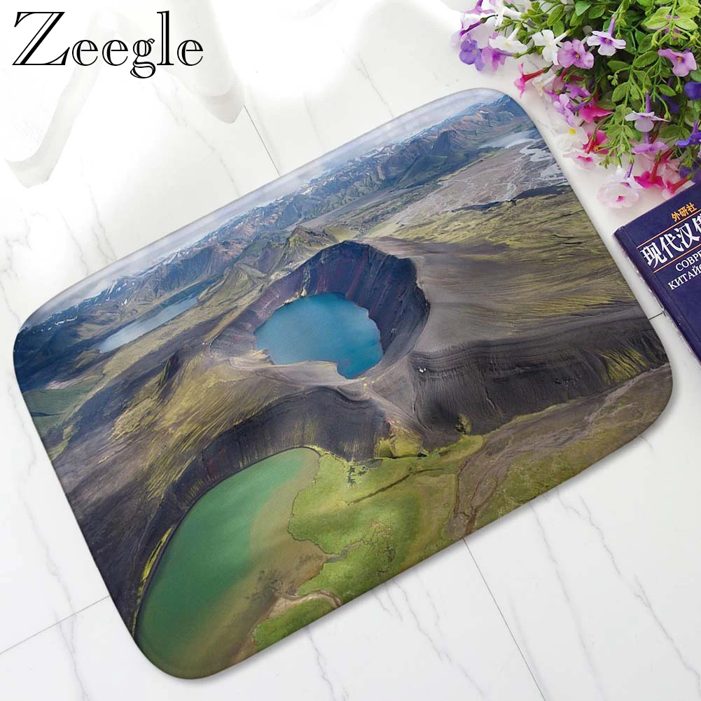 Zeegle 3D Printed Doormat Flannel Water Absorbant Door Mat Home Decoration Non-slip Floor Kitchen Carpet Washable Rug | Дом и сад
