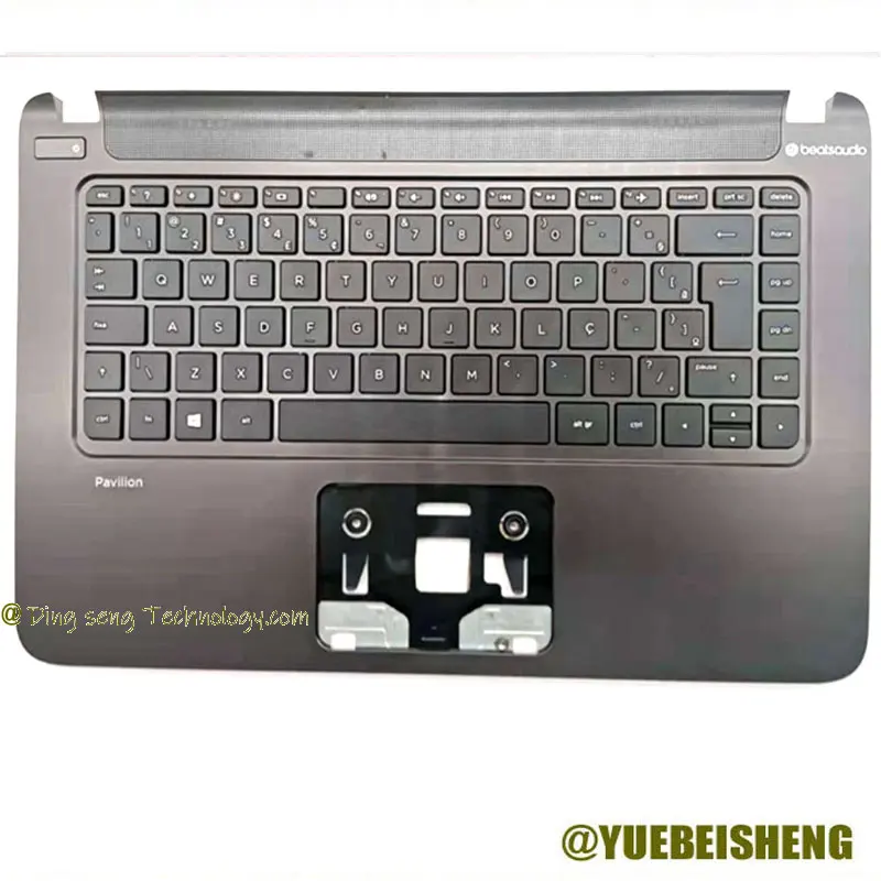 

YUEBEISHENG 95%New for HP Pavilion 14z-V 14-P 14-A 14-V 14-V034TX v048tx palmrest SP Spanish keyboard upper cover Black