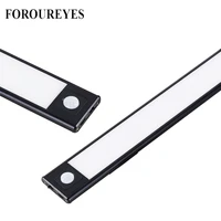 Ultra-thin 40cm USB LED Cabinet Lighting Modes PIR Motion Sensor Rechargeable Black Aluminum kitchen cabinets lights lighting