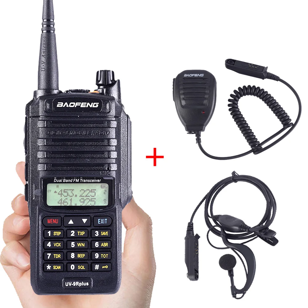 UV-9RP-Earp-mic Baofeng UV-9R plus высокая мощность обновление водонепроницаемый IP67 walkie talkie 10 Вт для двухсторонней радиосвязи дальность 10 км 4500 мАч UV 9R plus - Цвет: UV-9RP-Earp-mic