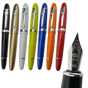 Jinhao 159 Metal Big Size Classic Fountain Pen 18KGP Medium Nib 0.7mm Silver & Gold Clip Ink Pen Multicolor For Choice Business