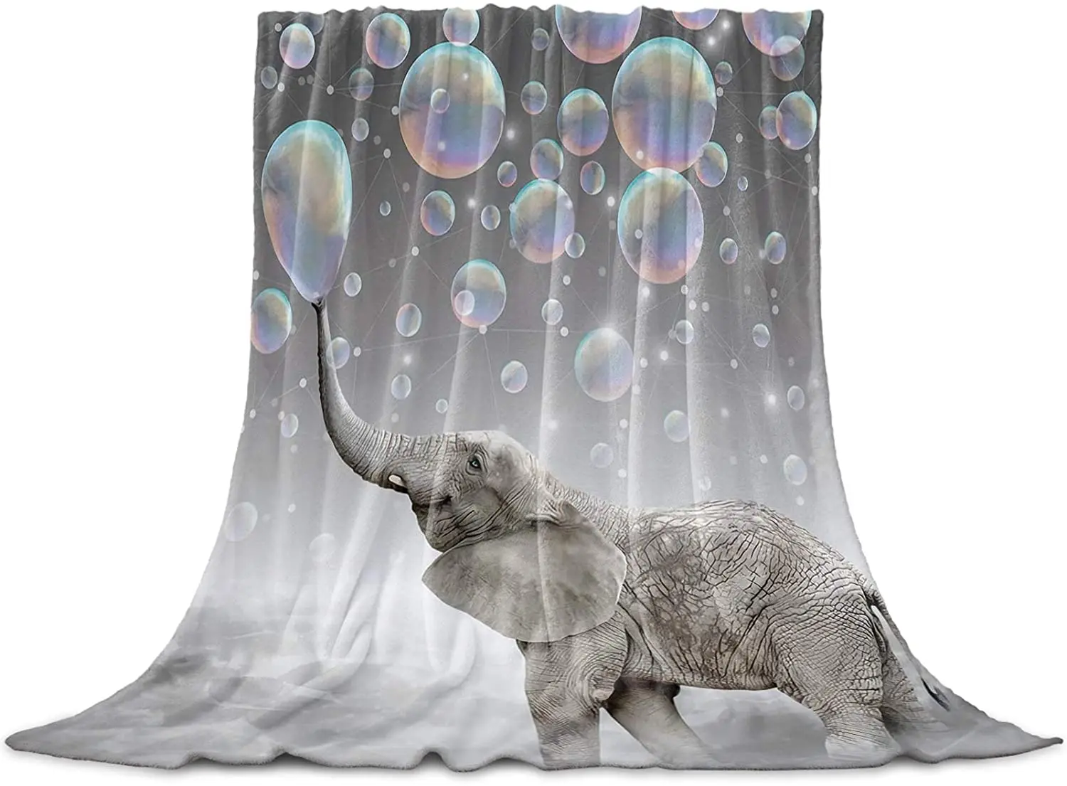 

Elephant Throw Blanket,Flannel Fleece Blanket,Soft Cozy Fuzzy Comfy Warm Cute Lightweight Blanket for Women Adult Girl,Kid,Baby