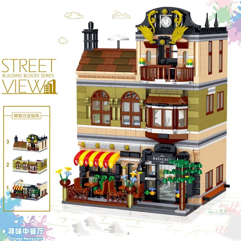 Lepining Creator Expert китайский ресторанный набор Streetview House 10243 строительные блоки