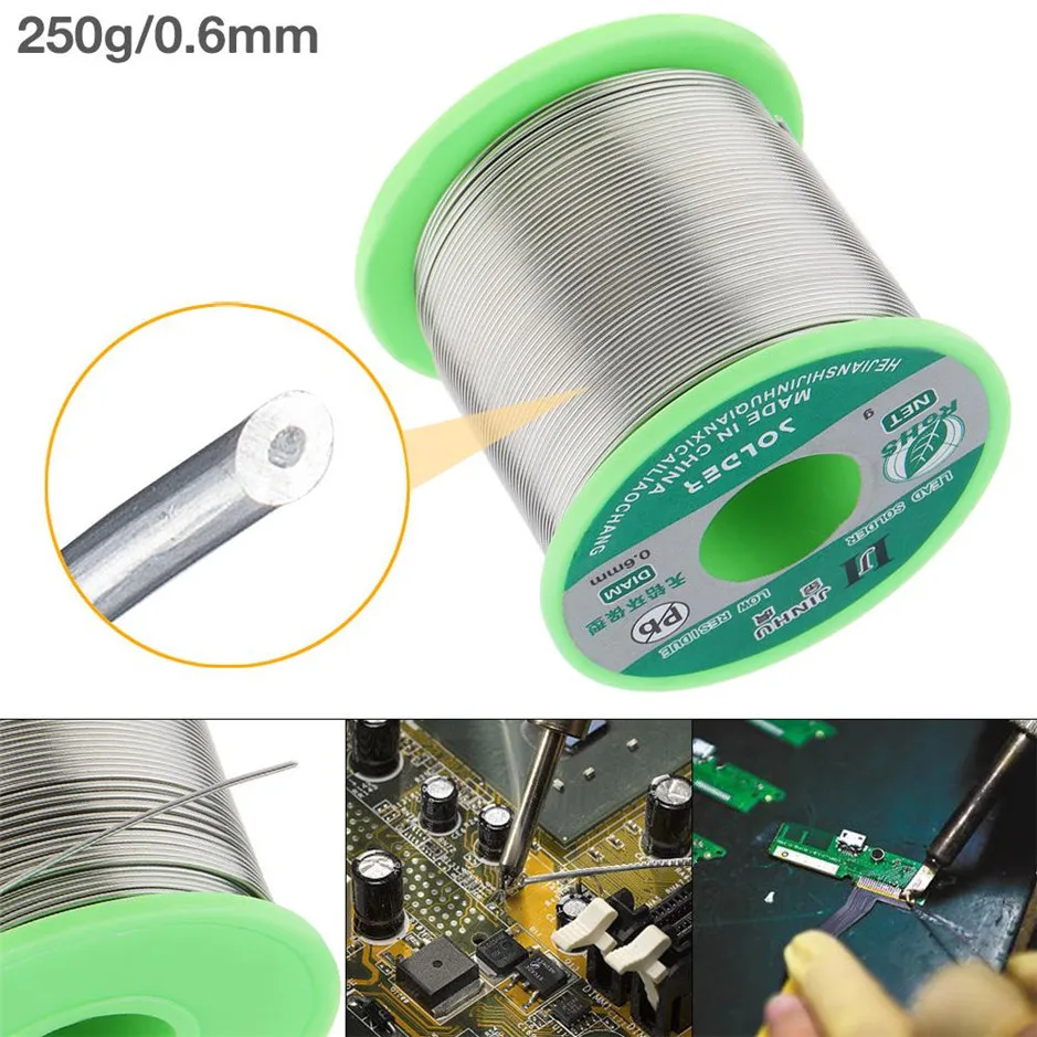 

New 250g 0.5mm-2.0mm 99.7% Sn 0.3% Cu Environmental-friendly Lead-free Rosin Core Solder Wire with Flux and Low Melting Point