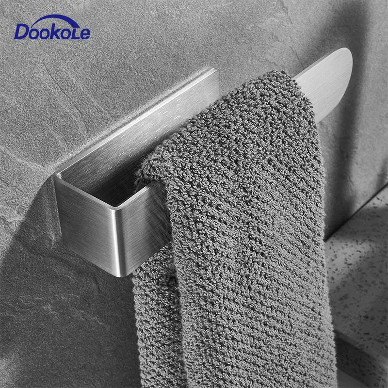 

DOOKOLE Adhesive Hand Towel Bar, Towel Ring Stick on Tile Wall Premium Stainless Steel Hand Towel Holder No Drilling