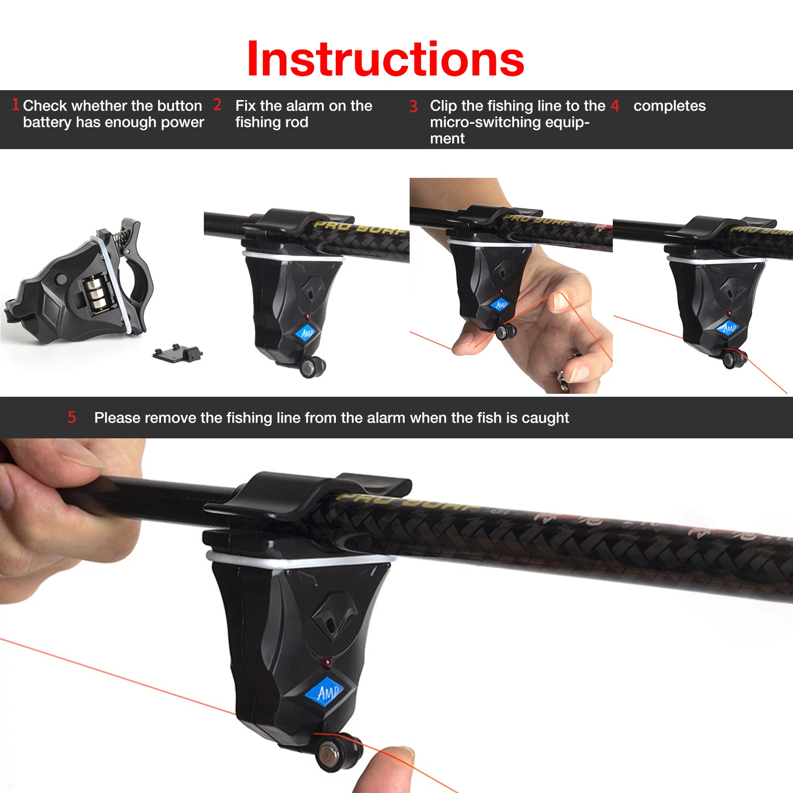 Fishing Bite Sound Alarm Rod Clipped Alert Bell Clip-On Pole Easily Installed Accessories | Спорт и развлечения