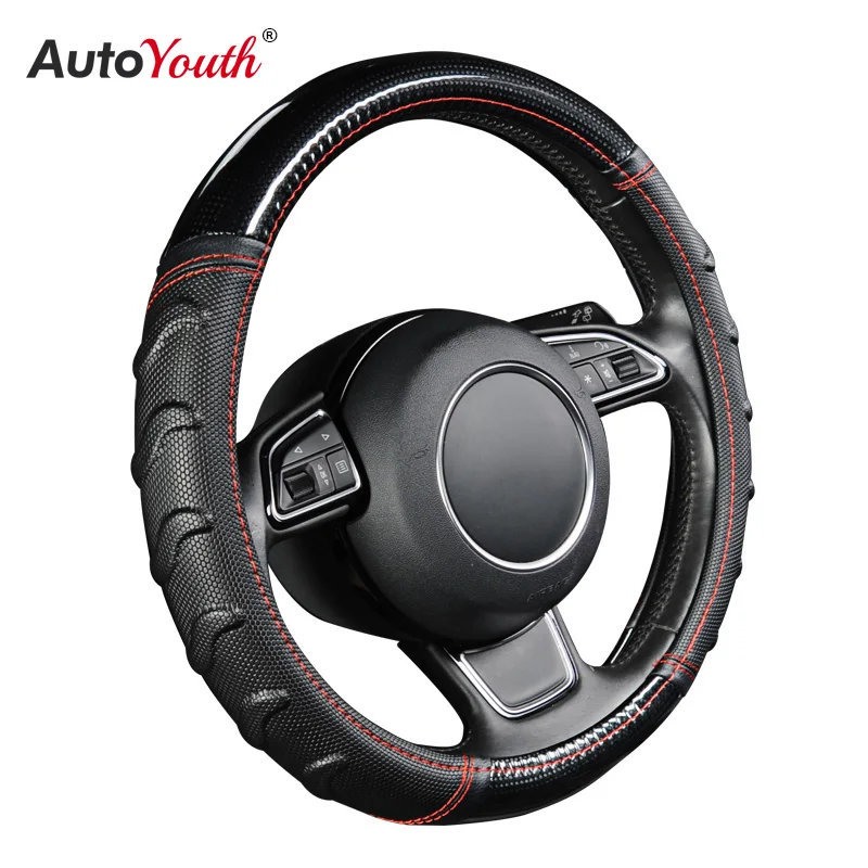 AUTOYOUTH ива узорчатый массажный чехол рулевого колеса автомобиля футбольный рисунок Сращивание светильник кожа Универсальный подходит для большинства автомобилей Стайлинг