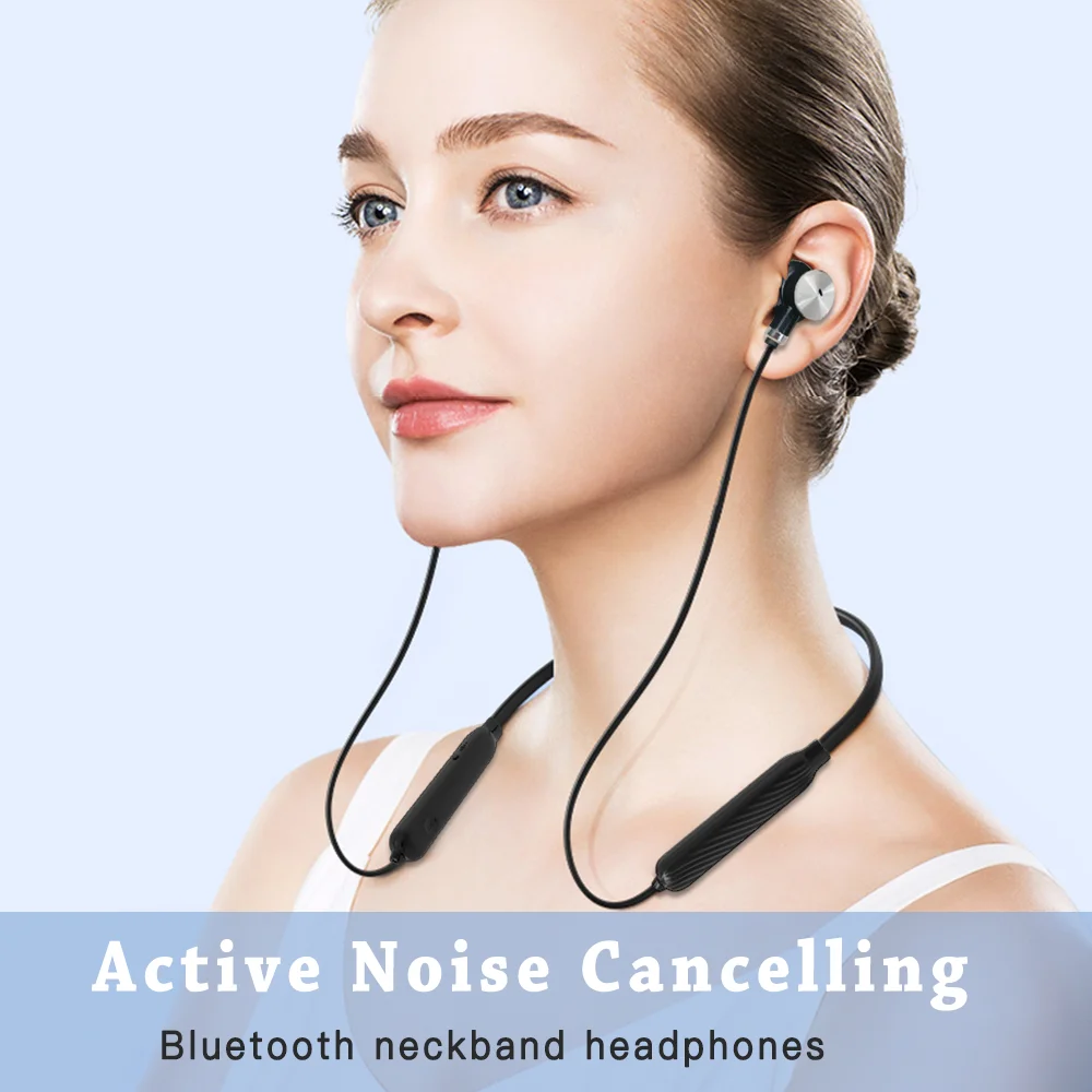 ANC Bluetooth Earphone Neckband Active Noise Canceling Wireless Headphones Stereo Earbuds Sports Waterproof Headset for Phone |