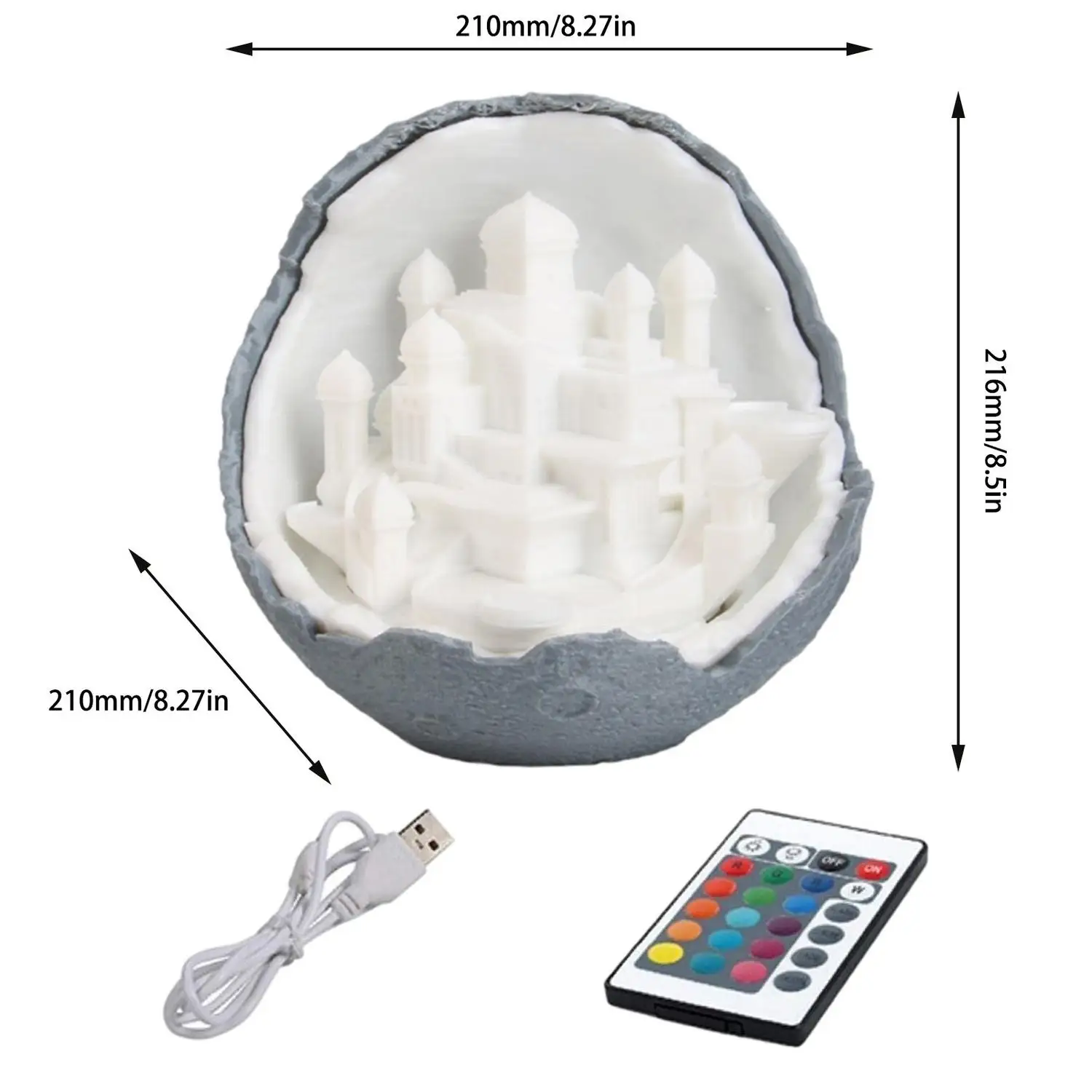 

2020 New Night Light 3d Print Moon Castle Lamp For Kids Toys Bedside Table Moon Lamp Desktop Romantic Gifts Home Decor