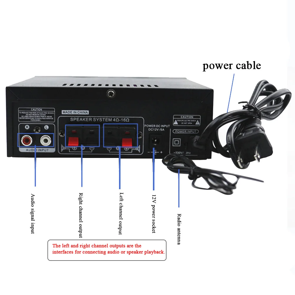 600 Вт двухканальный сабвуфер Автомобильная домашняя звуковая система усилитель