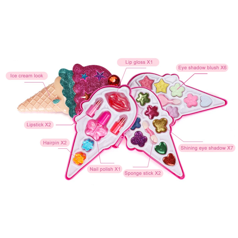 

Girl Pretend Playing Toys Colorful Non-toxic Lipstick Princess Makeup Boxes Educational Beauty Cosmetic Playthings