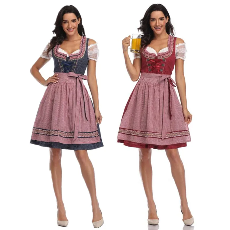 S XXL взрослых дам Октоберфест платье костюм дирндль баварский фестиваль пива