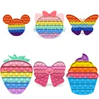 Фиджет-антистресс, новая Радужная пузырьковая кисть для рук, сжимаемые Попы, сенсорный аутизм, СДВГ, депрессия