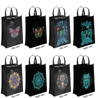 diy diamond painting black eco bag kits fashion crossbody hand bag diamond painting bag new canvas for shopping diy crafts