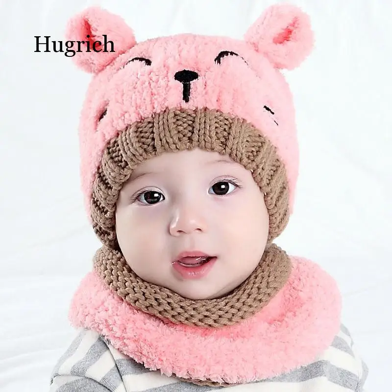 

Hotest Toddler Infant Baby Girls Boys Warm Hat Winter Hooded Scarf Ear Flap Knitted Cap Cute Gift Suit for 1-3