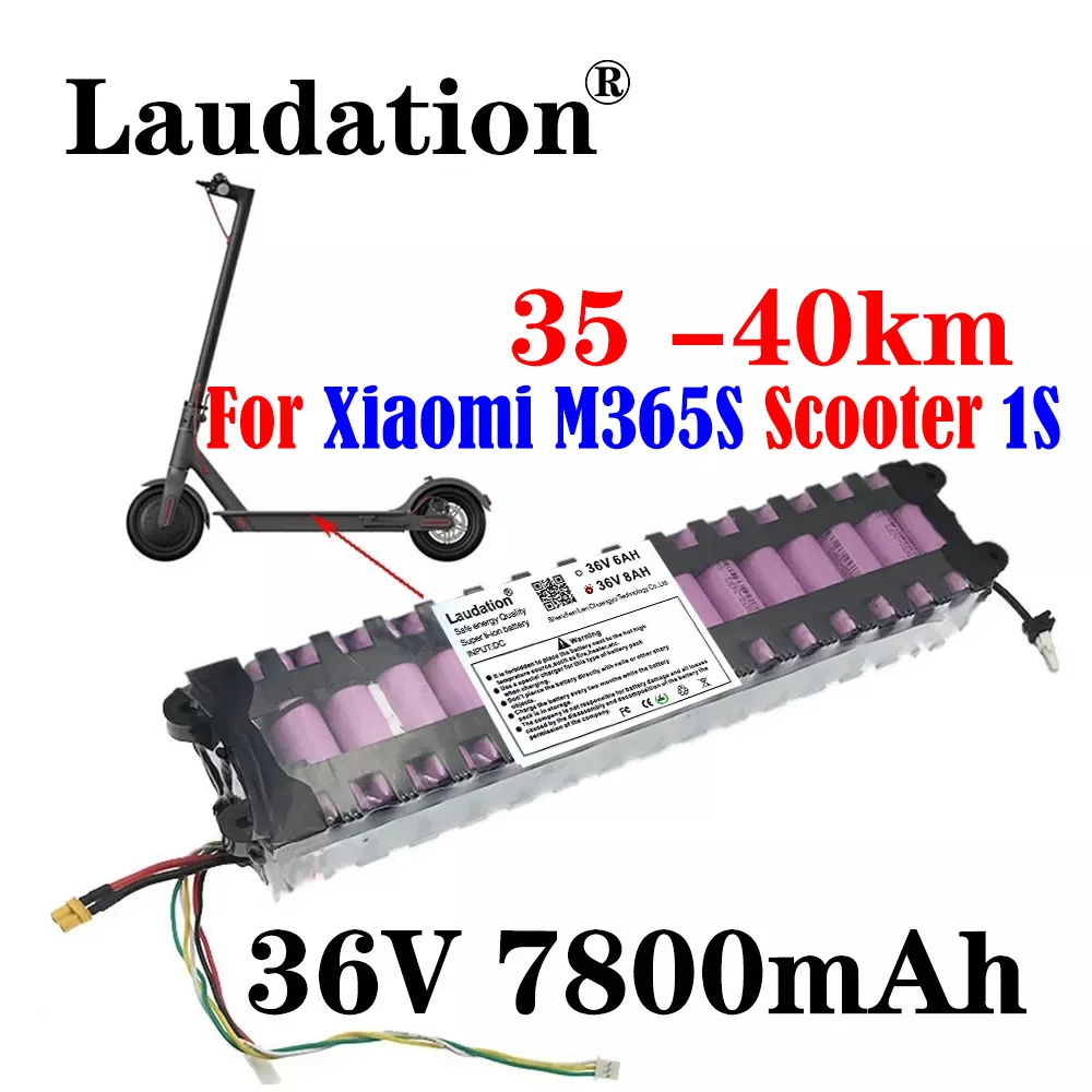 

Laudation - Suitable For Xiaomi M365 Smart Electric Scooter 1S Rechargeable Lithium Battery Pack,18650,36V 7800mAh, BMS.