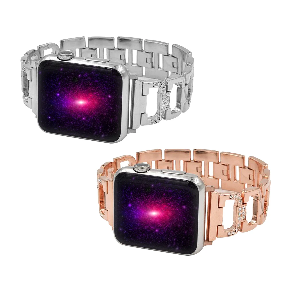 Для apple Watch 40 мм 44 Алмазный ремешок для часов Apple iwatch все серии 38 42 металлический из