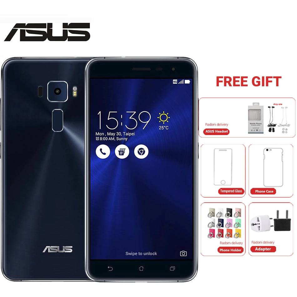 5 дюймов новый оригинальный ASUS Zenfone 3 ZE552KL мобильный телефон 4 Гб 128 64 Восьмиядерный