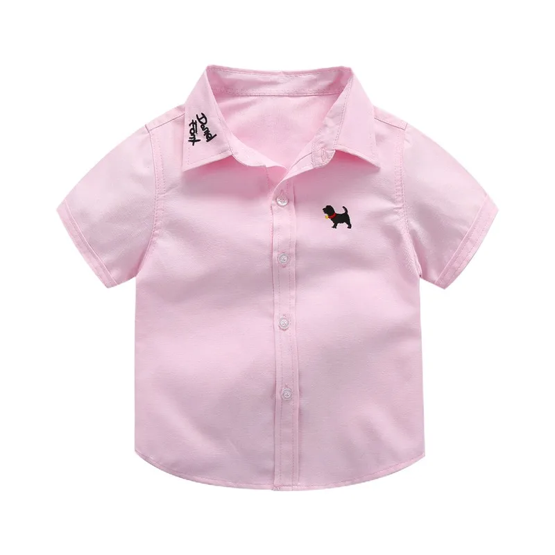 Летняя рубашка для маленьких мальчиков милая Повседневная хлопковая с короткими