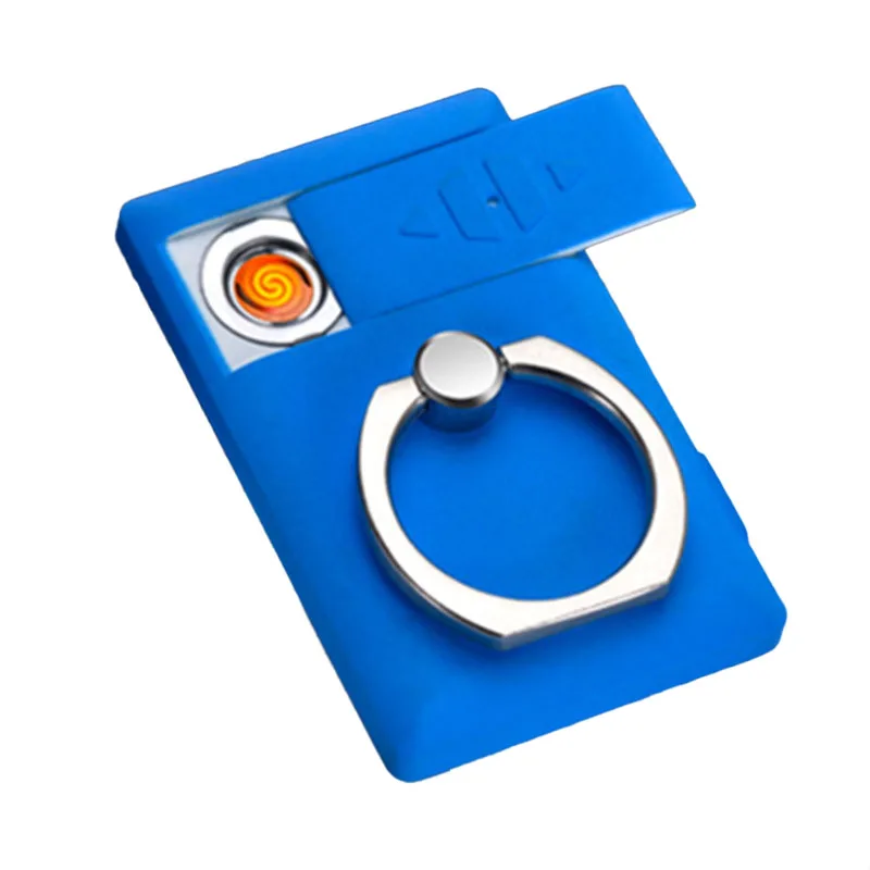 2 in 1ring usb charging lighter creative mobile phone holder with electronic cigarette lighter men gift smoking accessories free global shipping