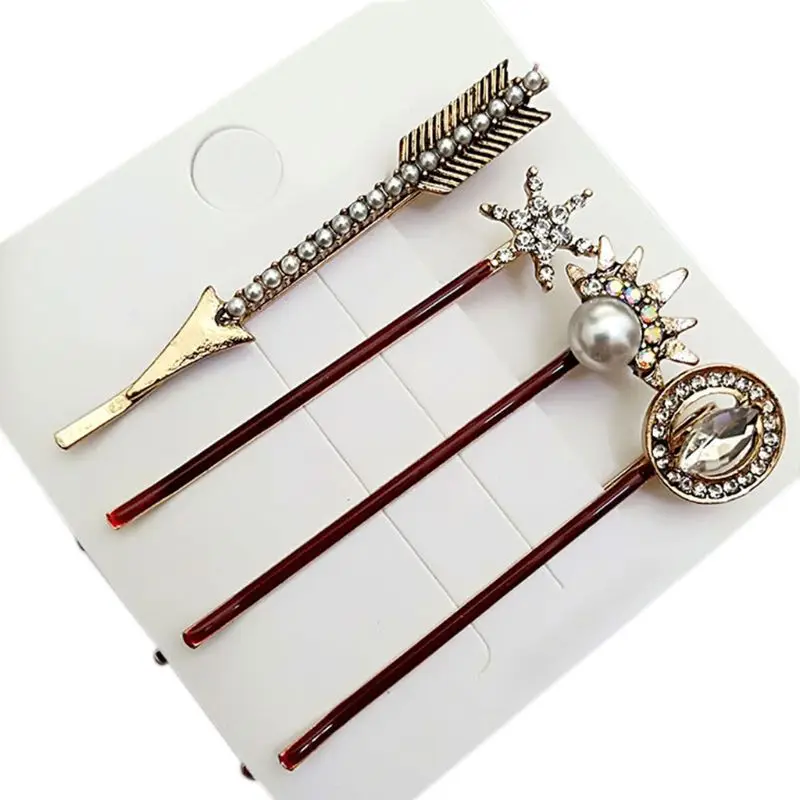 1 комплект для женщин из металлического сплава одним словом заколки волос с