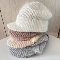 women hat winter angora knit cap warm autumn skiing sports accessory for teenagers
