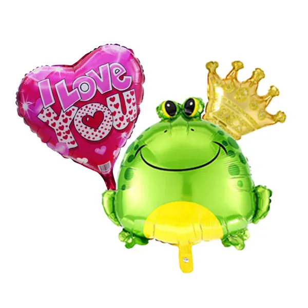 

The Frog I Love You Happy Valentines Day Mylar Foil Balloon Bouquet Mine Hug Kiss Sweetest