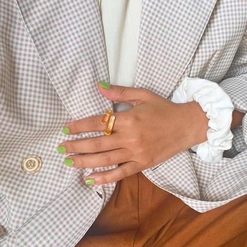 Кольцо AOMU с прозрачными акриловыми цветами женское стильное Ювелирное Украшение