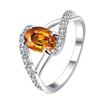 

European Popular Ring Fashion Kelp Ring with 4 Colors Zircon for Women