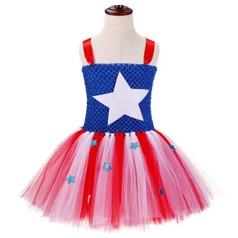 Kids Captain America Hulk Cosplay Tutu Dress Super Heroes The Flash Avenger Halloween Birthday Costume Cloak Goggles Set | Детская