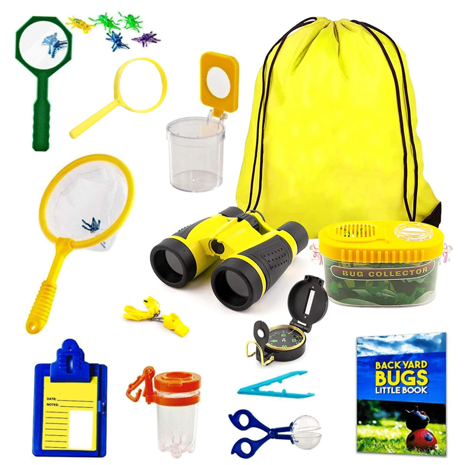 

20Pcs Kids Outdoor Explorer KitBinoculars Compass Butterfly Net Whistle Magnifier Insect Observation Box Bug Catcher Stunning