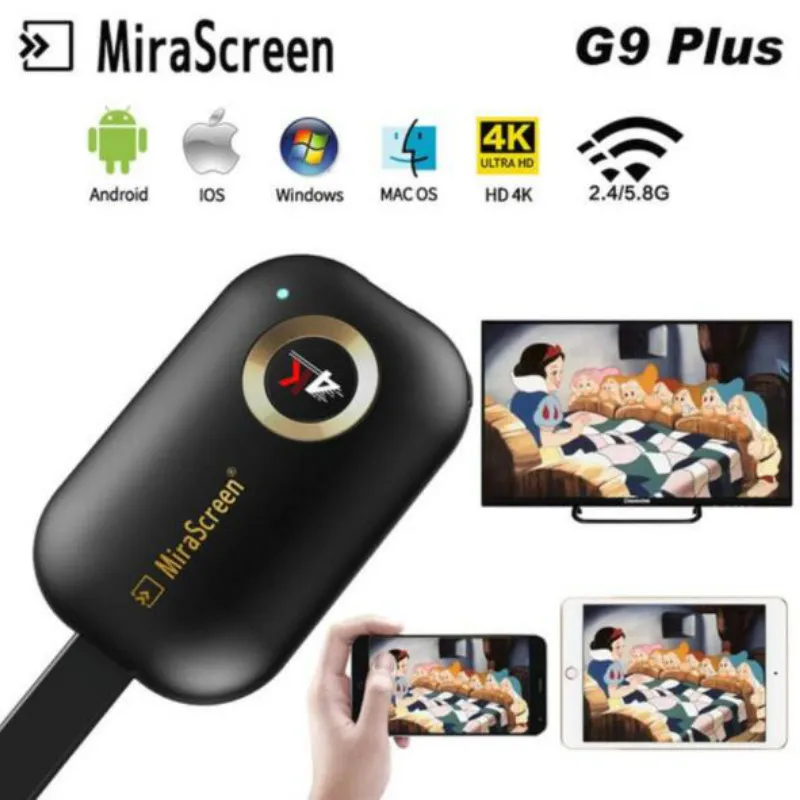 Экран Mira G9 Plus 2 4G 5G 4K беспроводной HDMI совместимый Android tv stick Miracast Airplay приемник Wifi