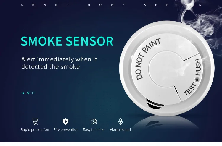 Tuya Смарт Wi-Fi дымовой детектор приложение уведомления дыма газа сенсор пожарной сигнализации системы для домашней безопасности