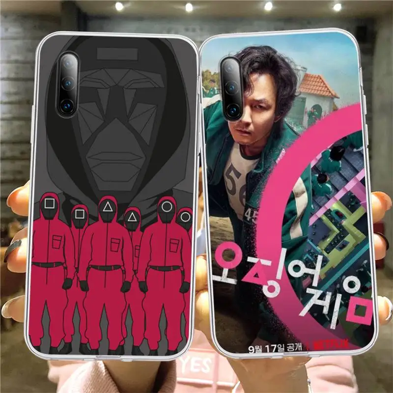 

Korea Squid Game Phone Case For Samsung S20 S21 Note20 A71 A30s A52 Plus Ultra lite Transparent Nax Fundas Cover