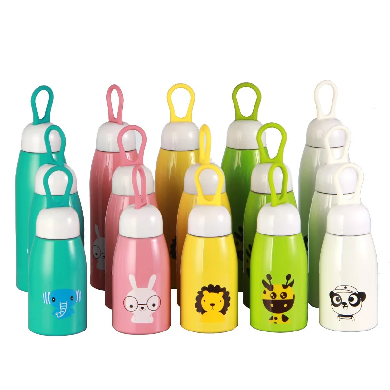 

Creative children's water cup cartoon cute big belly Cup stainless steel thermos cup student portable handy cup
