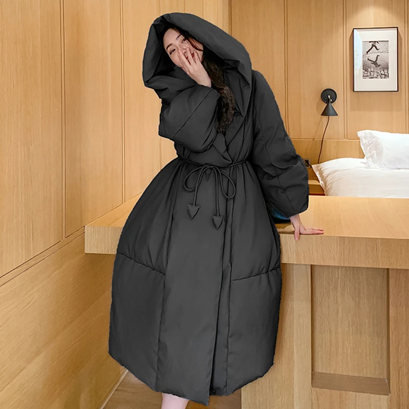 Female Coat 90 White Duck Down Hooded Warm Thick Women Down Jacket 2023 New Winter Fashionable High-End Women Down Jacket NBH527