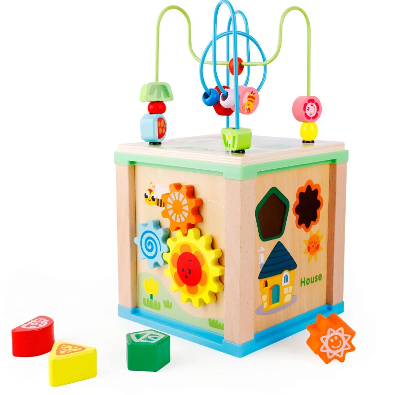 

Multifunctional Sets Round Beads Four Faces Treasure Box Shape Cognitive Matching Puzzle Children's Toys Gifts M123