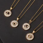 Ожерелье инициальное из нержавеющей стали с фианитом, ожерелье с буквами для женщин, аксессуары для девушек, лучшее ювелирное изделие для вечеринки и свадьбы