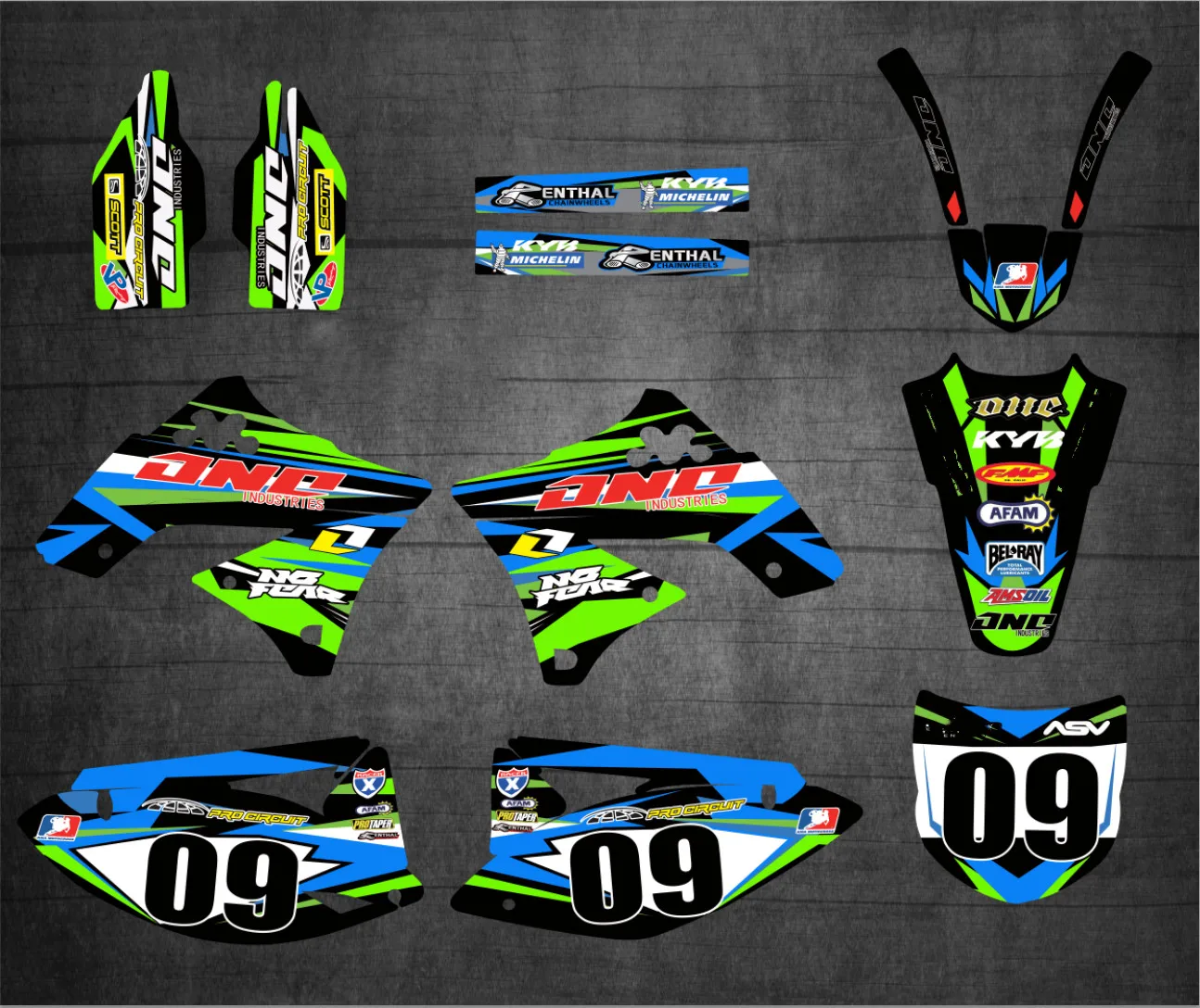 Персонализированные графические наклейки KXF 450/250 для Kawasaki KX250F KXF250 2009 2010 2011 2012 KX450F