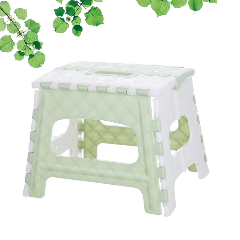 

Practical Folding Stool Convenient Bathroom Small Bench Portable Foldable Stool for Kids Children (Green)