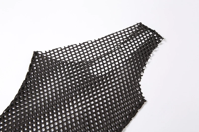 

Simenual Fishnet One Shoulder Cut Out Maxi Dresses Sexy Hot Club Outfit For Women Summer 2021 Sleeveless Cloth Bodycon Dress New