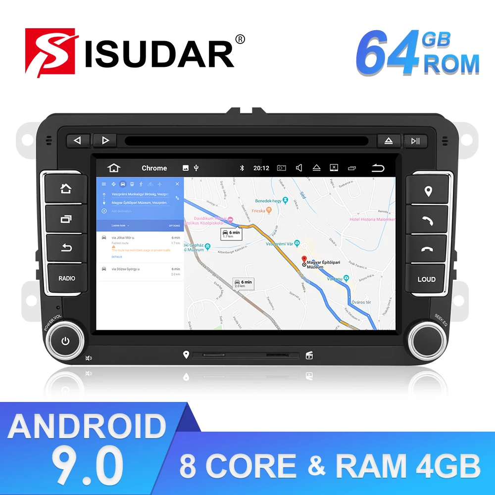 Isudar 2 Din Авто Радио Android 9 для VW/Volkswagen/POLO/Golf/Skoda/Octavia/Seat/Leon gps Автомобильный мультимедийный ram 4 игровой ноутбук плеер DSP