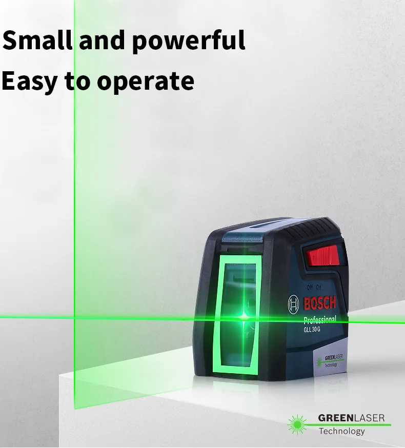 Bosch GLL30G лазерный уровень высокой точности зеленый свет двухлинейный горизонтальный и вертикальный лазерный уровень