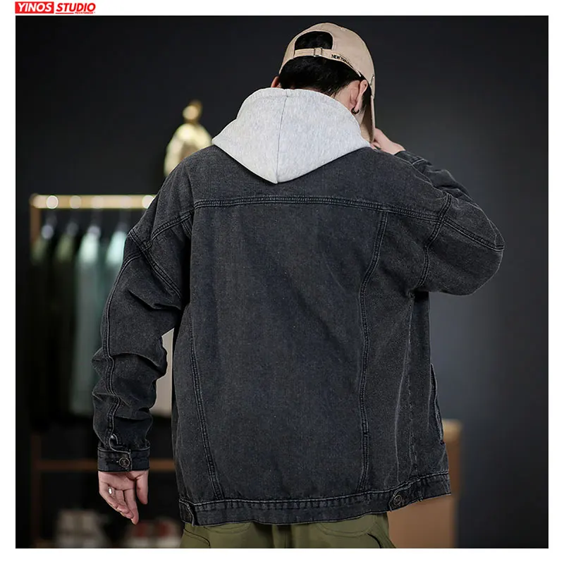 Прямая поставка осенняя однотонная винтажная джинсовая куртка для мужчин